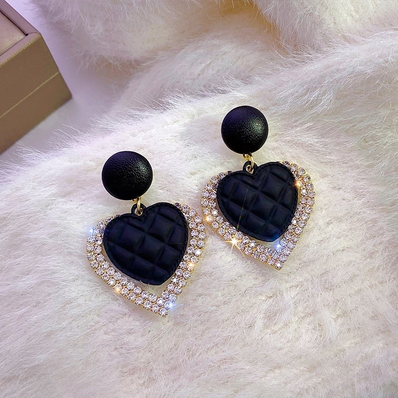 Pendientes Corazón Negro en Oro