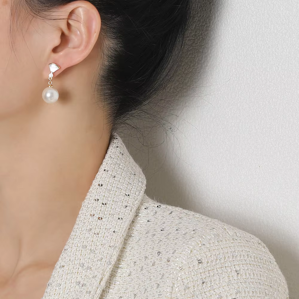 Pendientes Chic Plata con Perla