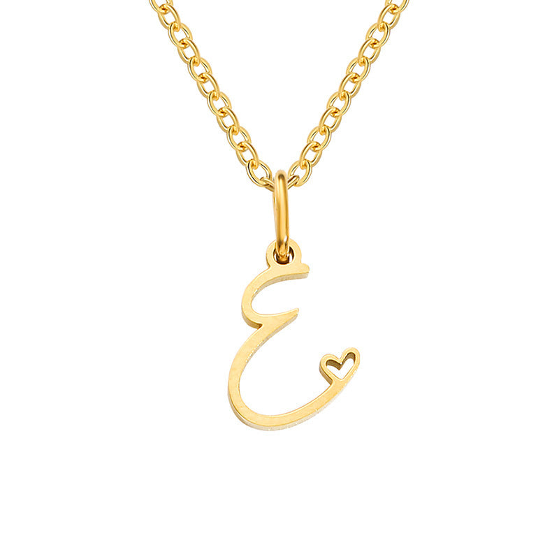 Collar Inicial en Corazón Oro