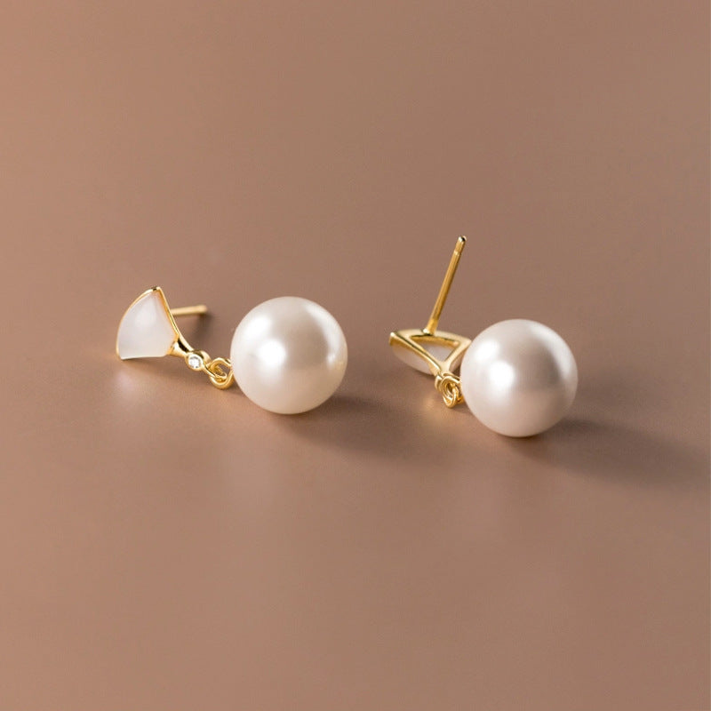 Pendientes Chic Plata con Perla