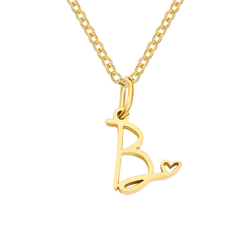 Collar Inicial en Corazón Oro