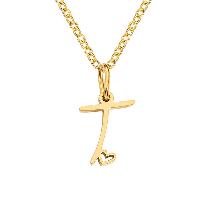 Collar Inicial en Corazón Oro