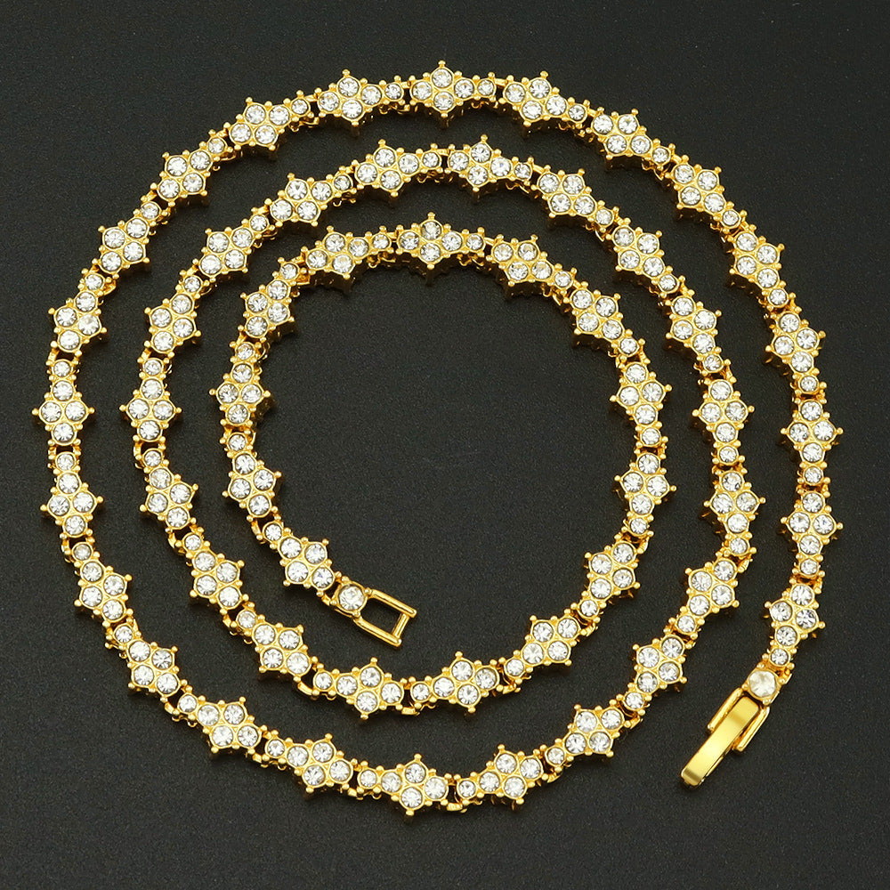 Collar Tenis Clásico Racimo Oro