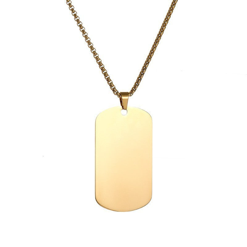 Collar Placa Essential Oro Blanco