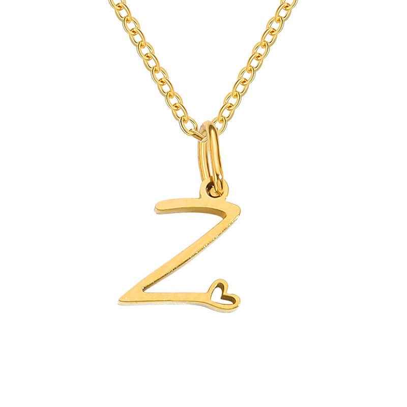 Collar Inicial en Corazón Oro