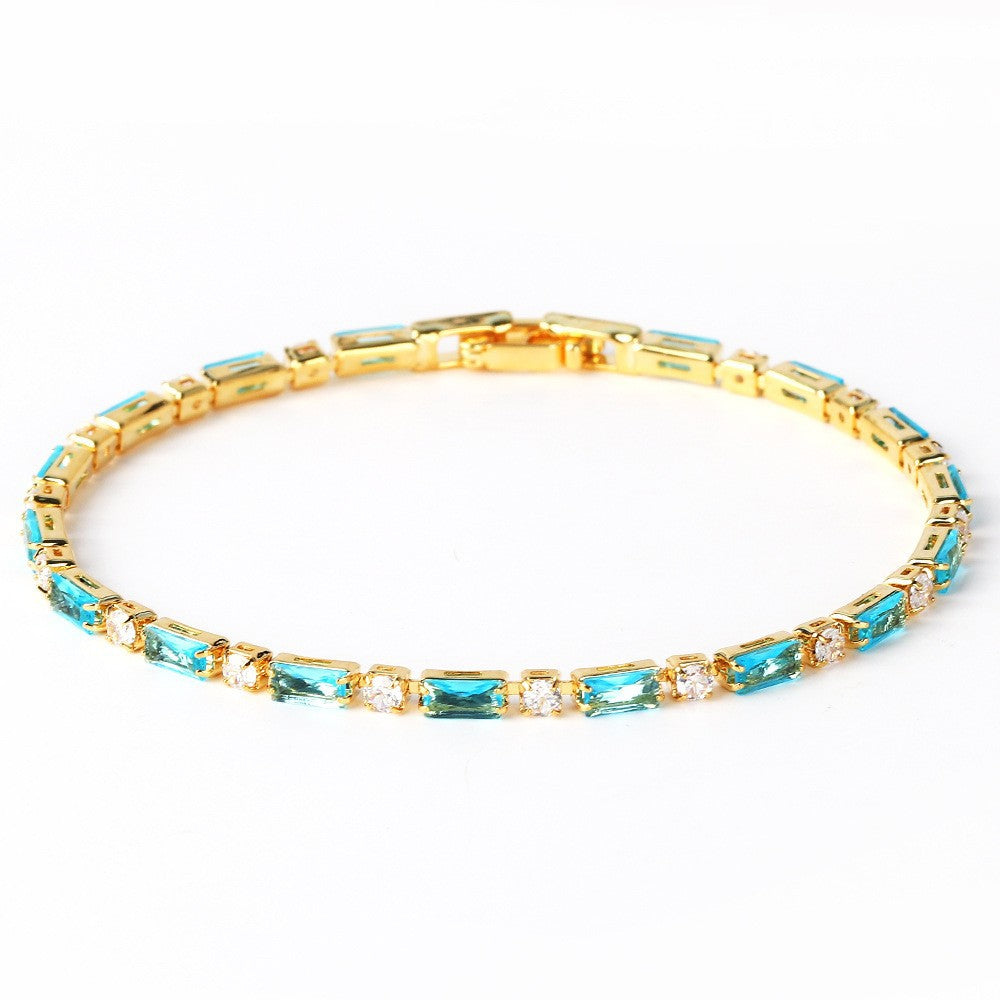 Pulsera Piedra Turquesa Natural Oro