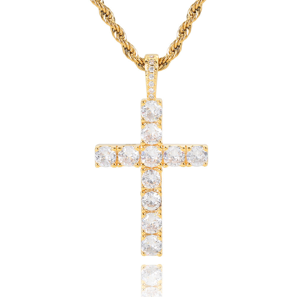 Collar Cruz Oro Blanco