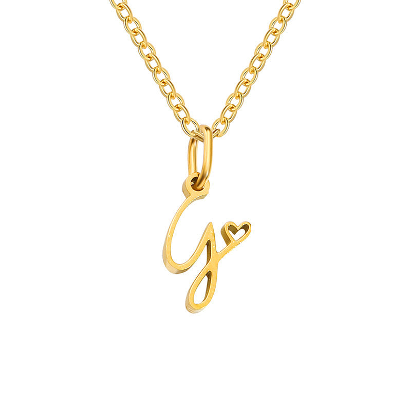 Collar Inicial en Corazón Oro