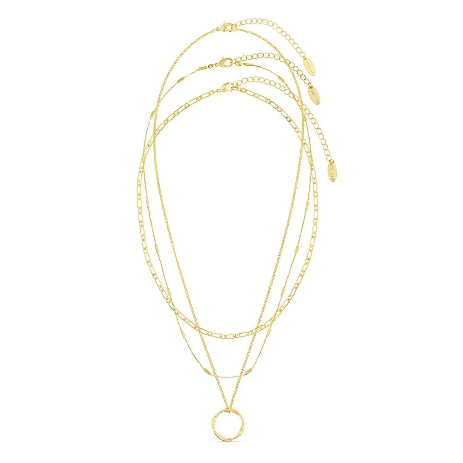 Collar Aro Tres Filas en Oro