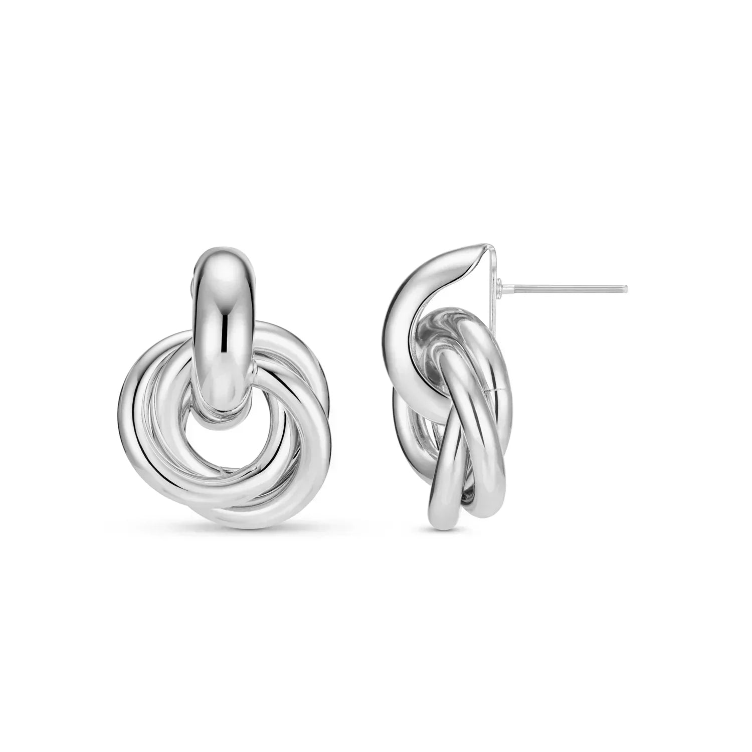 Pendientes Trenzados Oro Blanco