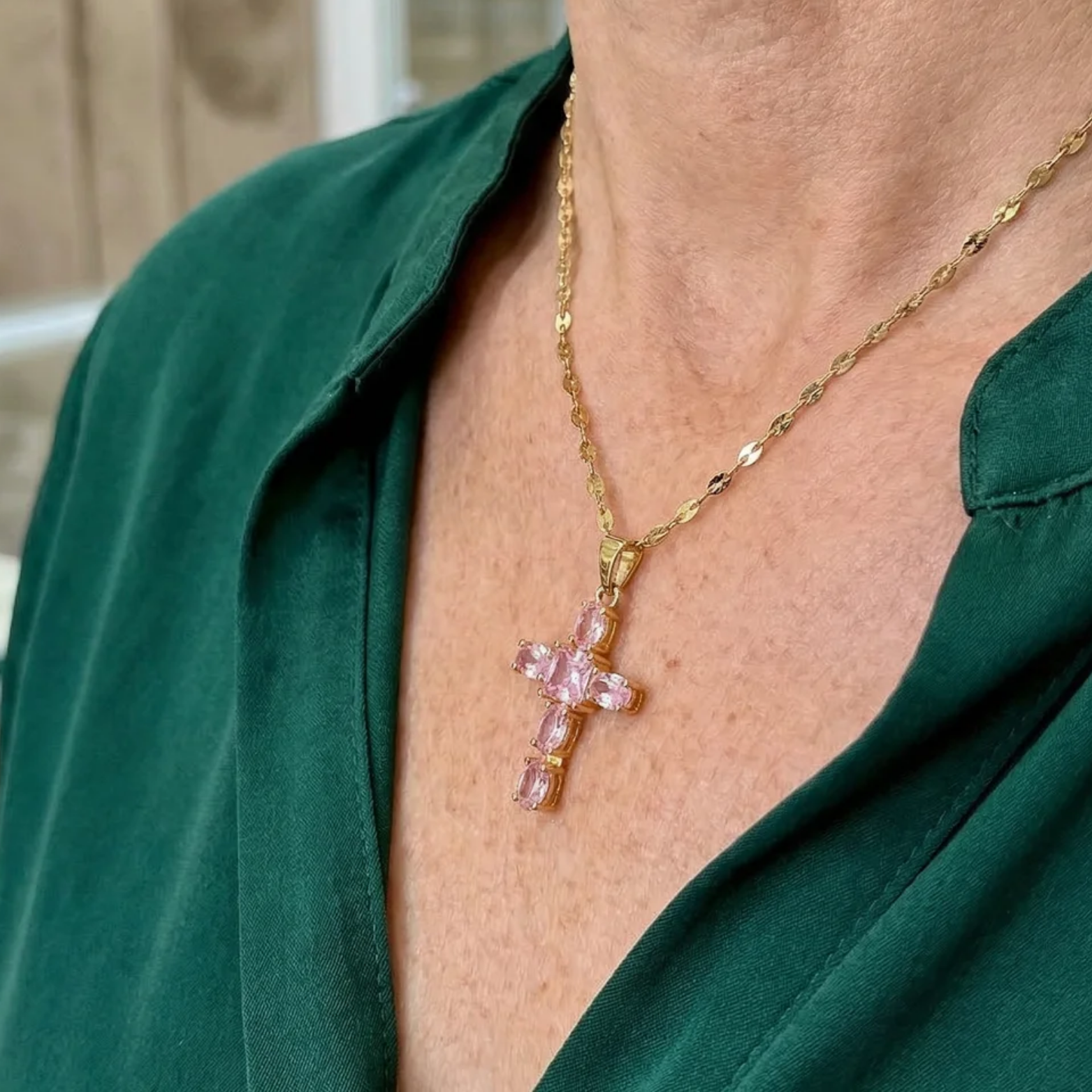 Collar Cruz Rose Fe