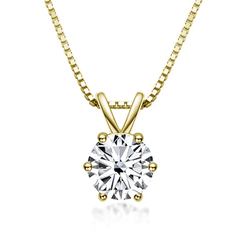 Collar Solitario Elegante con Moissanite