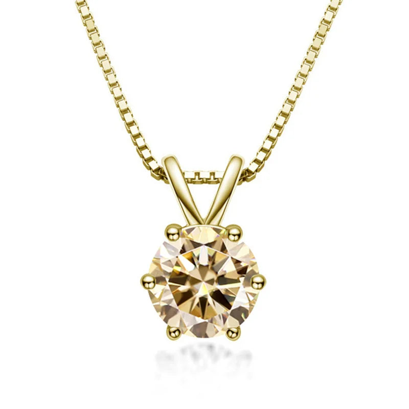 Collar Solitario Elegante con Moissanite
