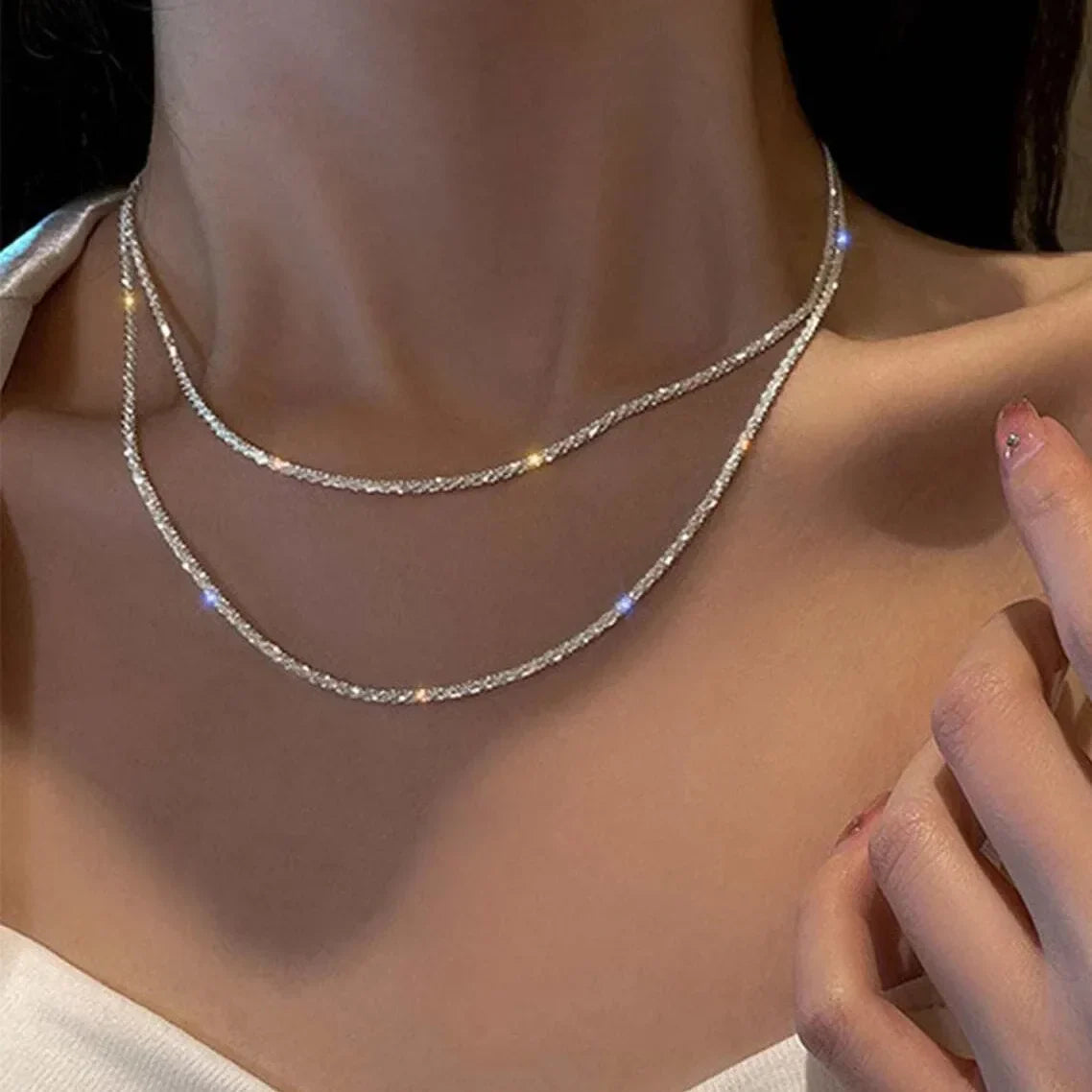Collar Doble Capa con Cristales