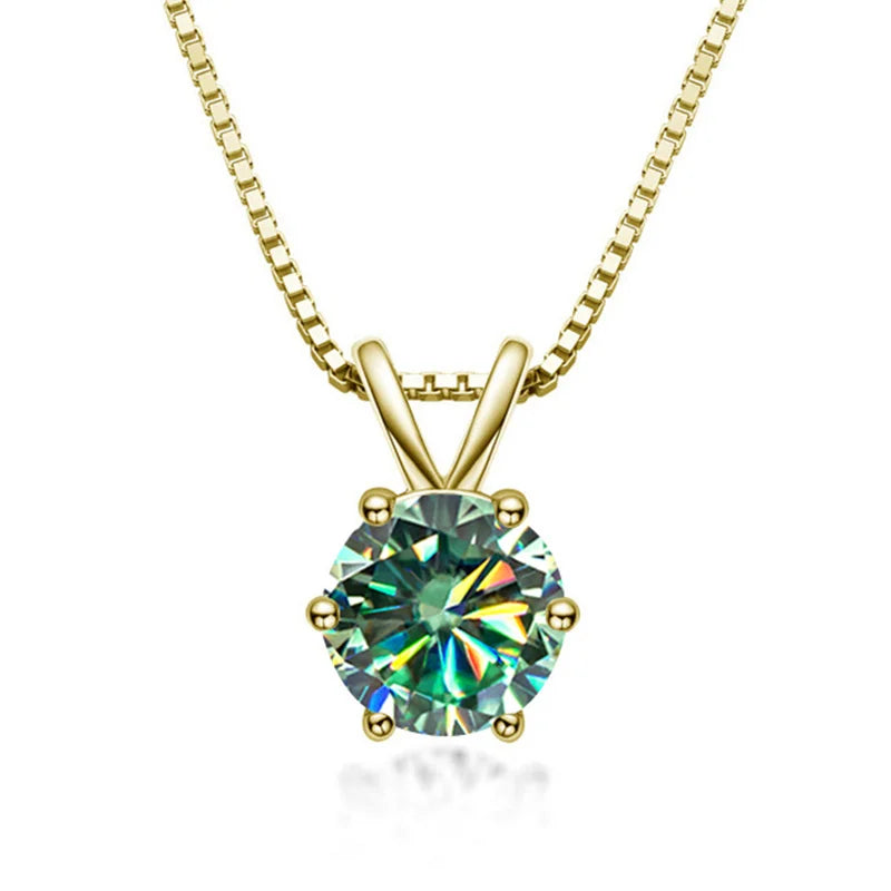Collar Solitario Elegante con Moissanite