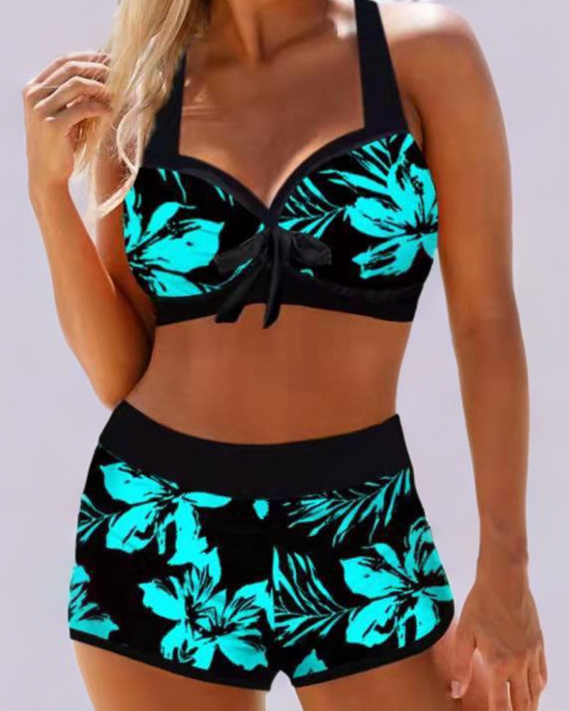Ocean Chic | Costume da bagno a vita alta con stampa floreale