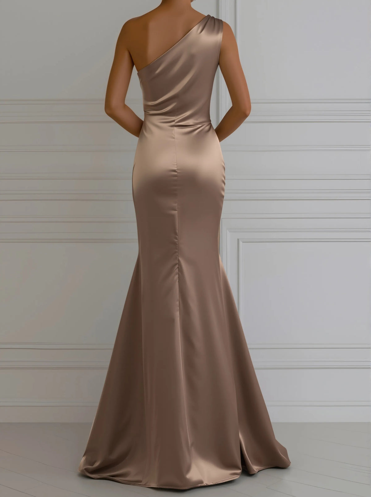 Vestido Invitada de Boda Largo Champán