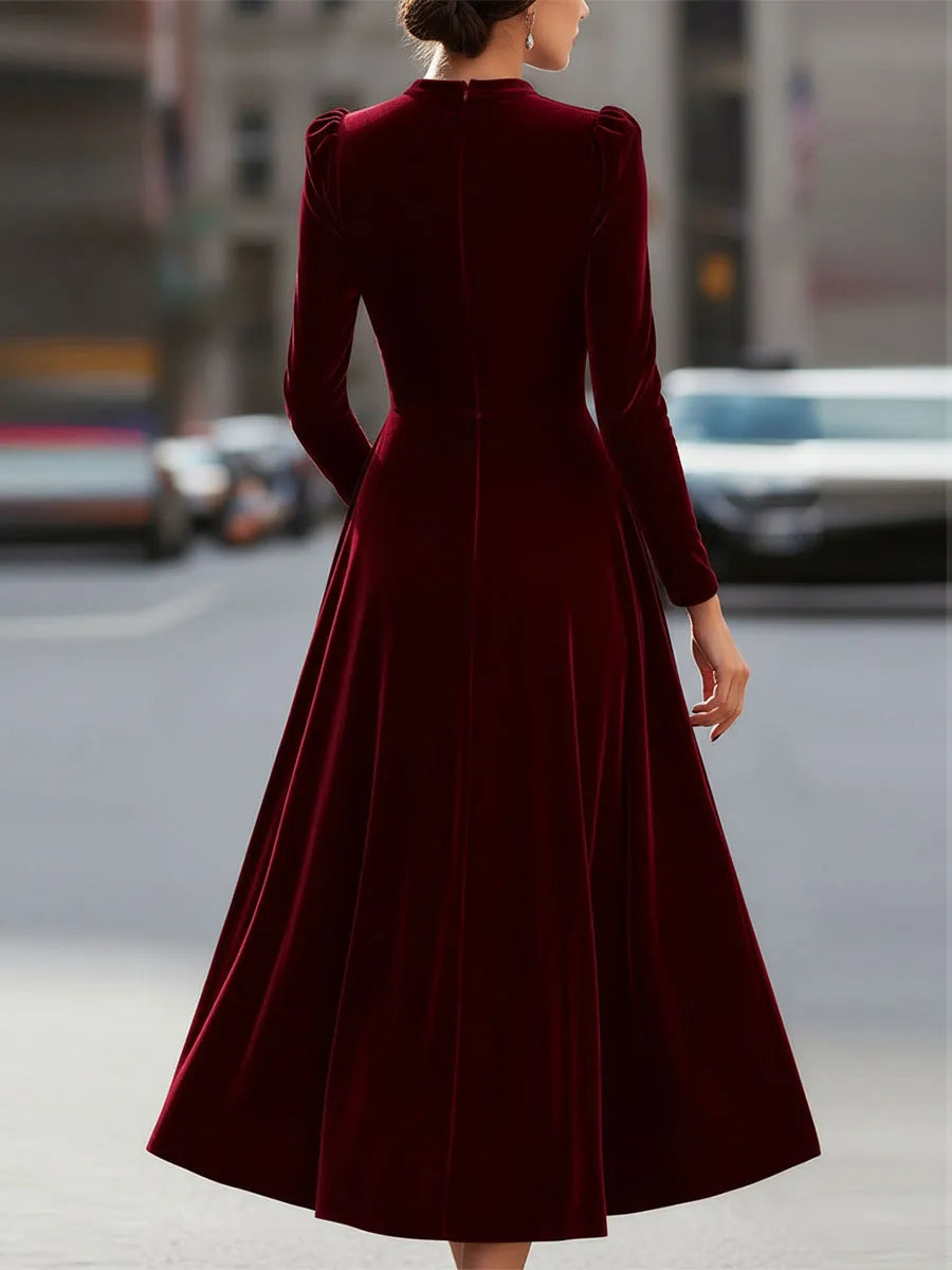 Vestido Invitada de Boda Midi Manga Larga