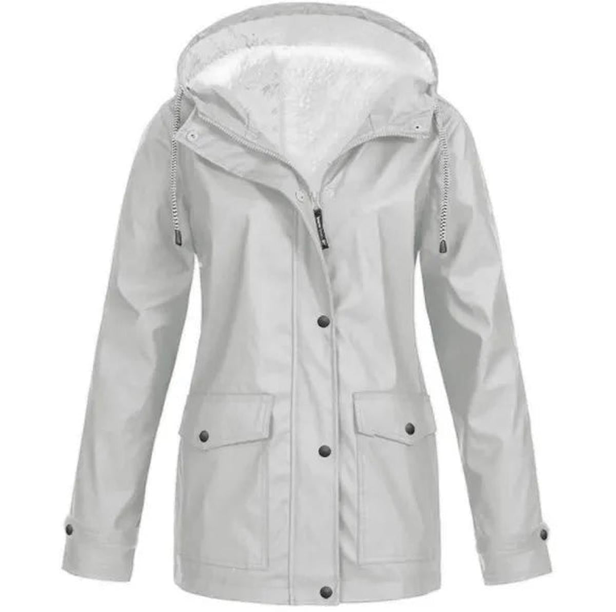 Chaqueta Outdoor Mujer Impermeable con Forro Polar y Capucha