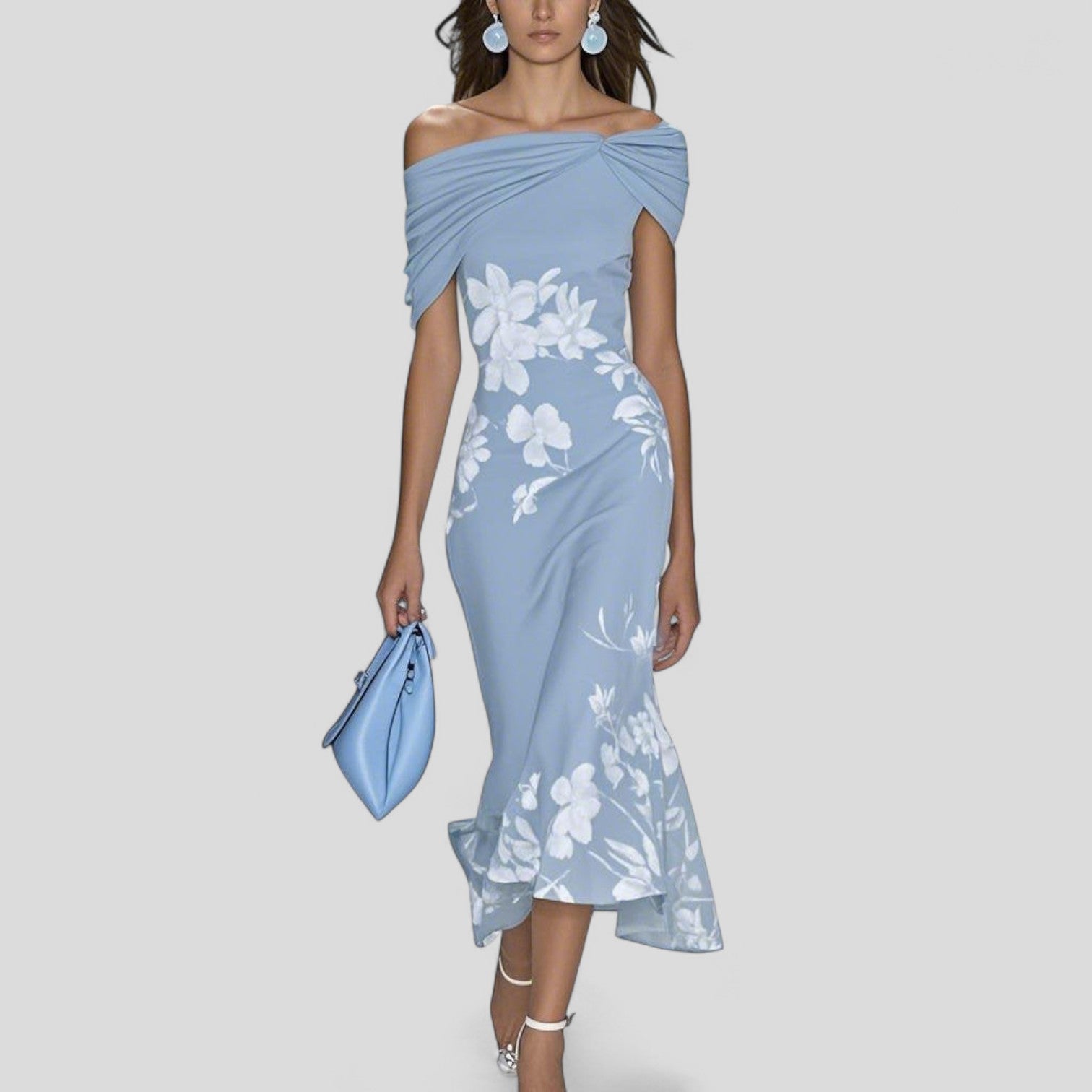 Gaia | Vestido Midi con Escote Asimétrico