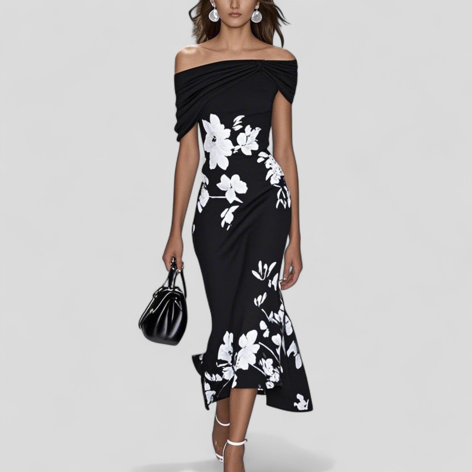 Gaia | Vestido Midi con Escote Asimétrico