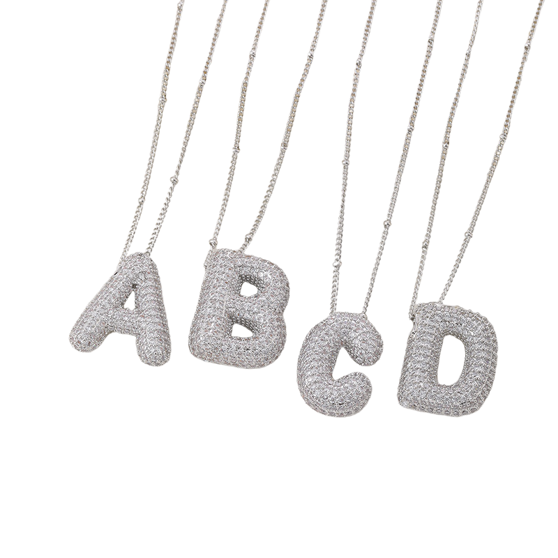 Set de Collares Inicial Burbuja Oro Blanco