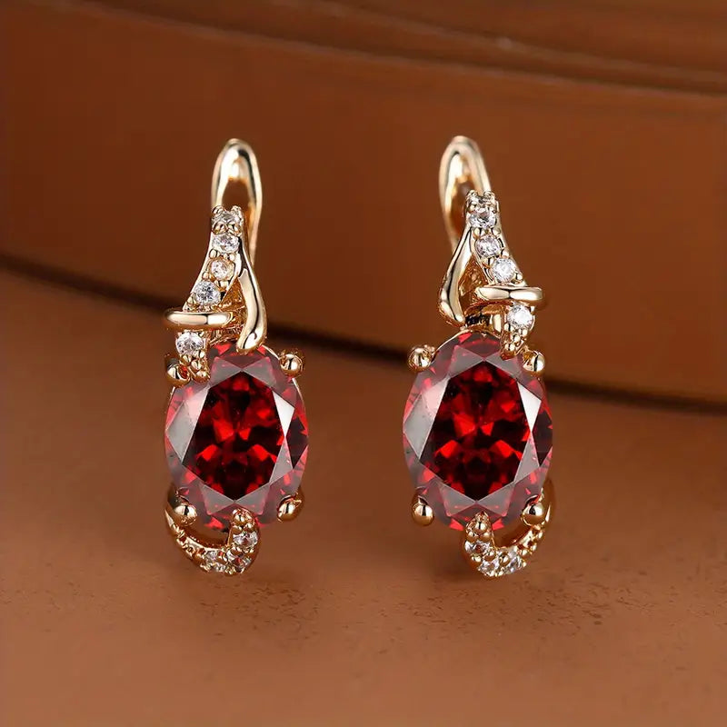 Pendientes Colgantes Rojo Profundo Crepúsculo