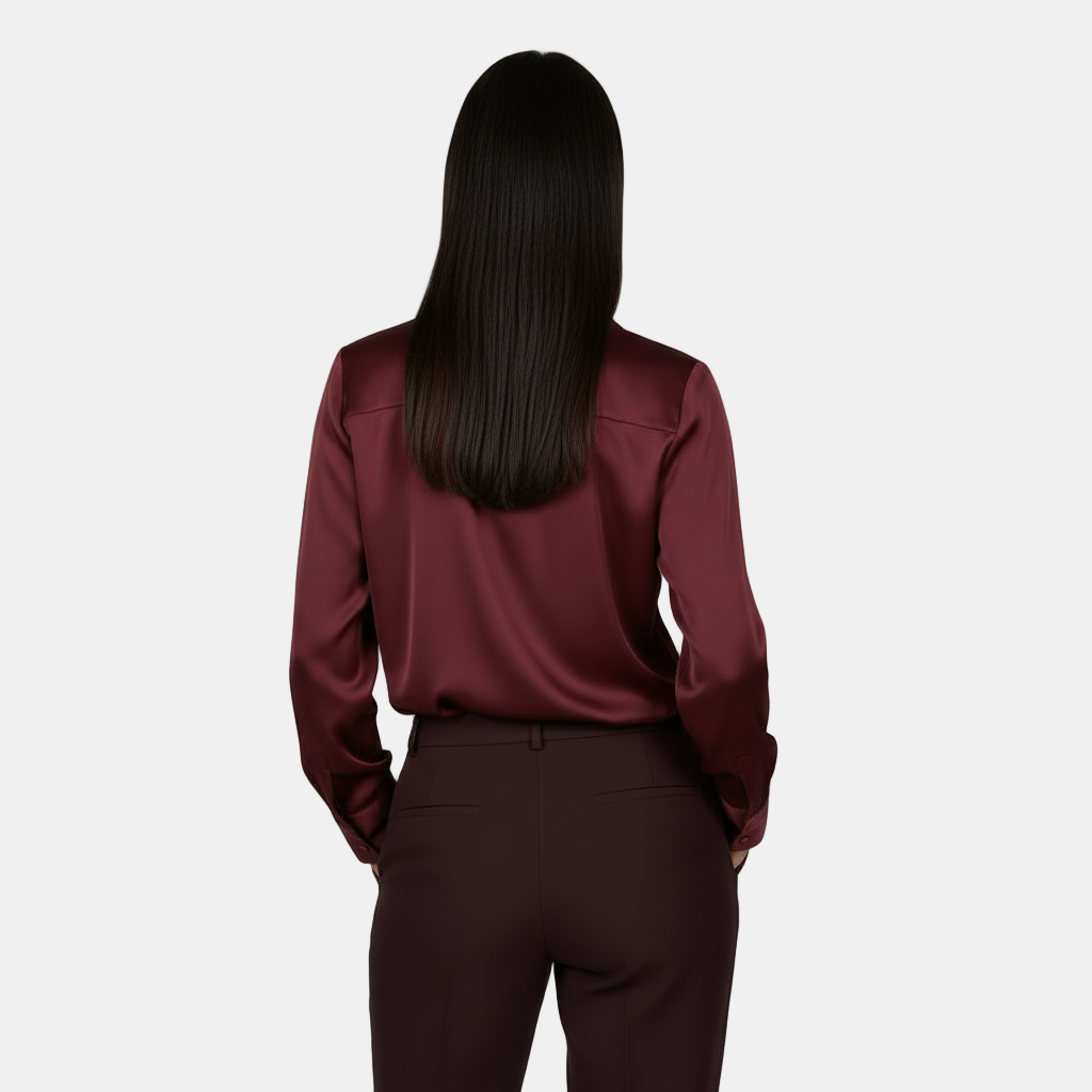 Camicia a maniche lunghe da donna - Scollo a V, elegante