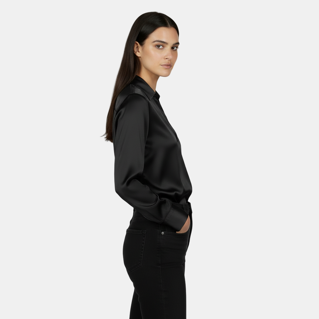 Camicia a maniche lunghe da donna - Scollo a V, elegante