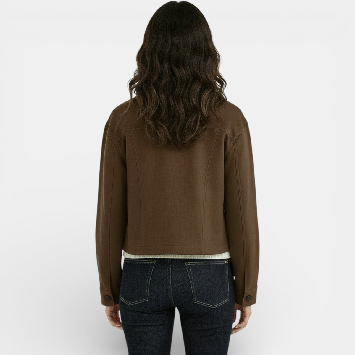 Chaqueta Corta de Ante Sintético para Mujer