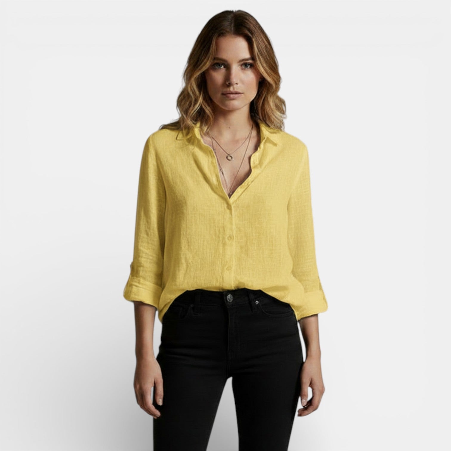 Women's Spring Blouse with Buttons Elegant