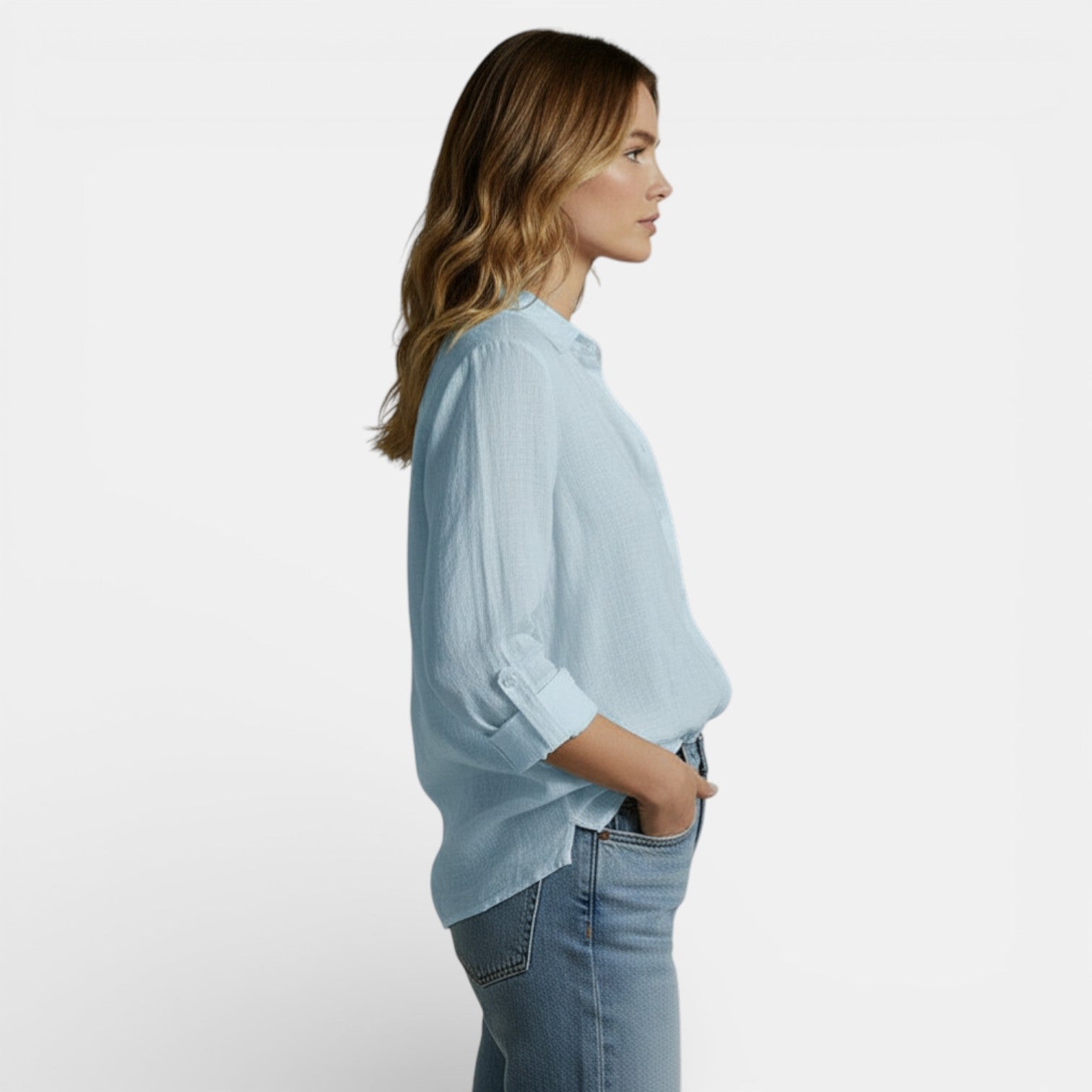 Women's Spring Blouse with Buttons Elegant