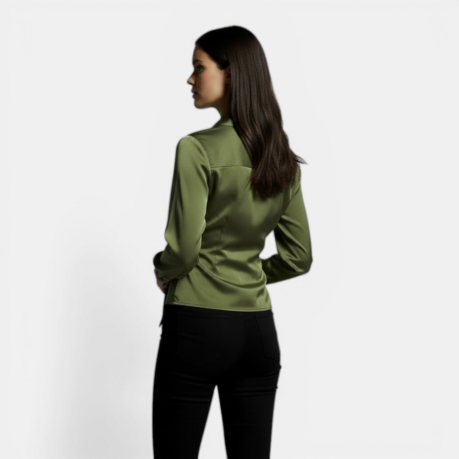 Blusa Raso Donna Manica Lunga Premium