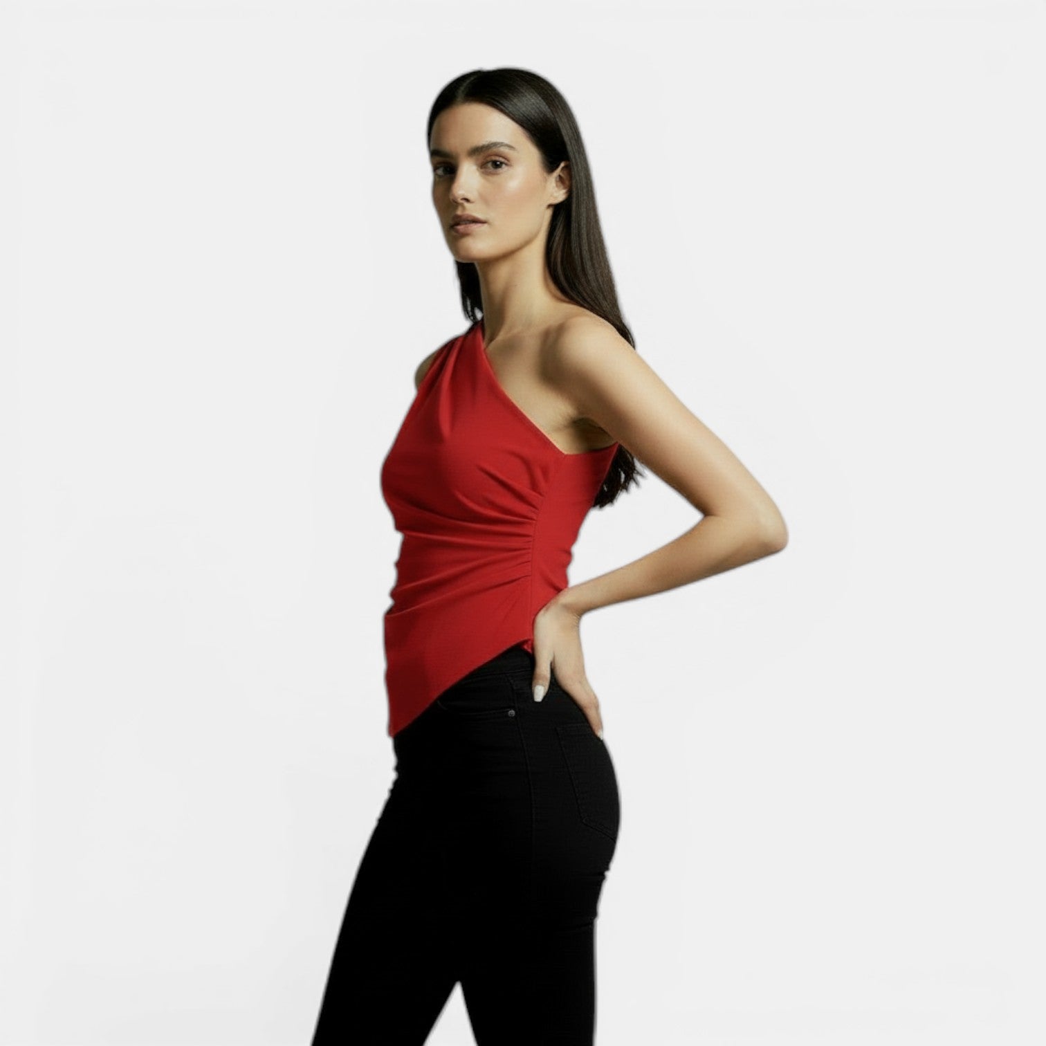 Top Incrociato Elegante Donna Primavera Slim Fit Moda Chic