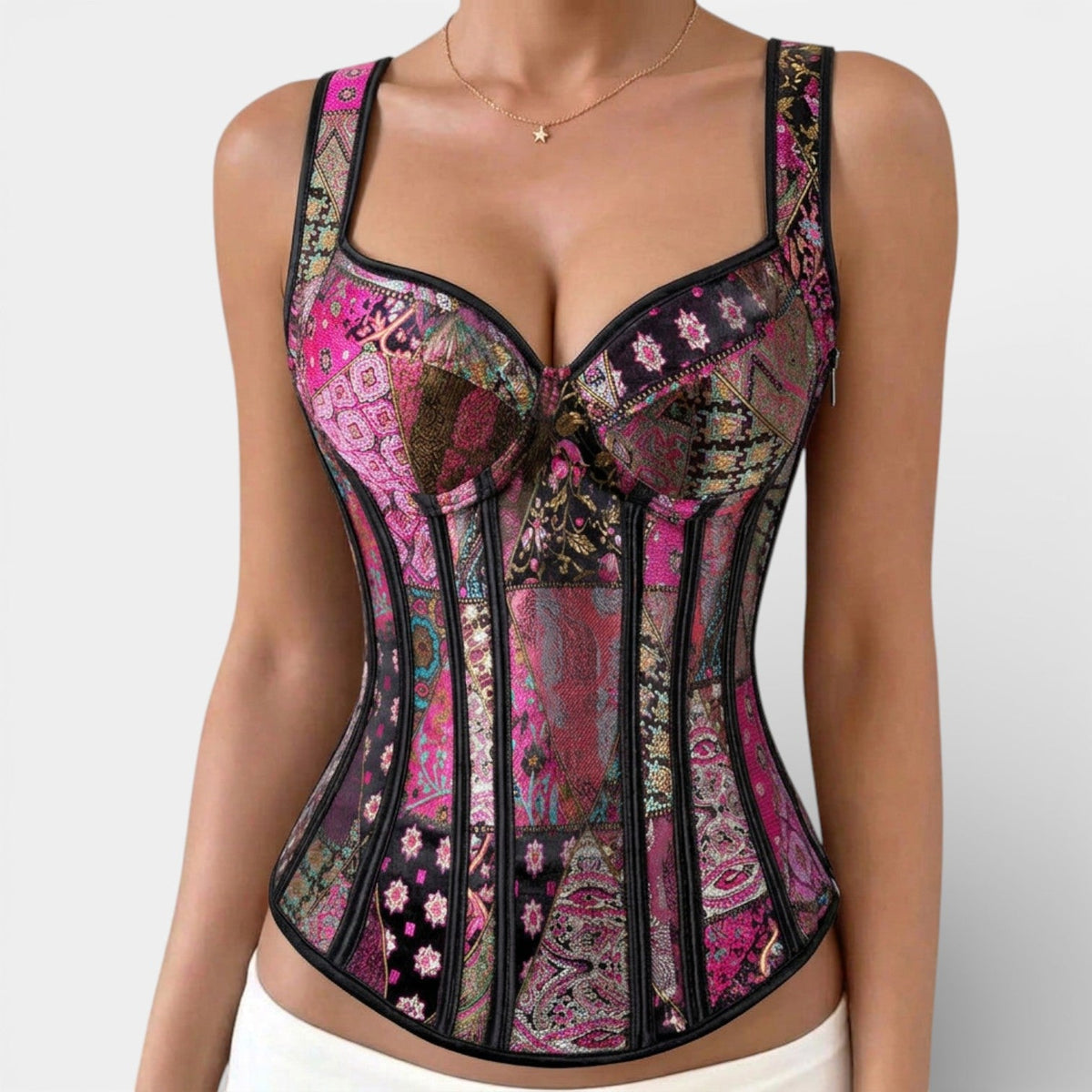 Corsé Mujer Jacquard Retro Elegante