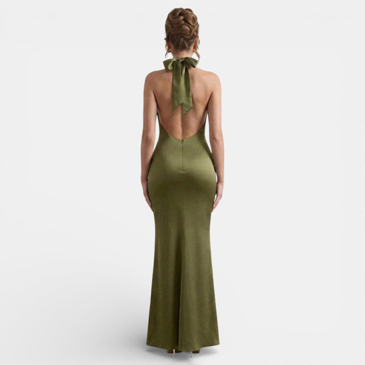 Vestido Maxi Mujer Halter Ajustado