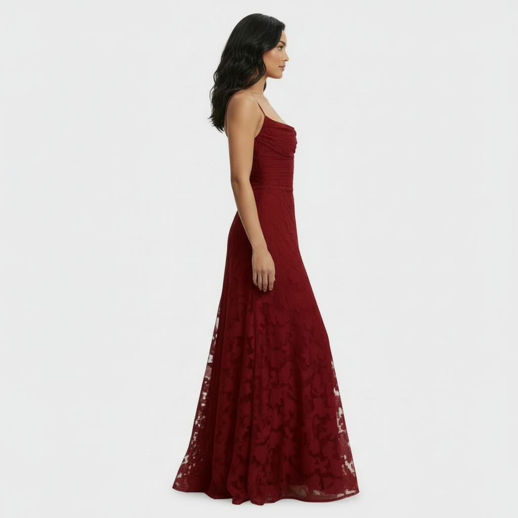 Vestido Largo Fiesta Mujer Floral Espalda Abierta