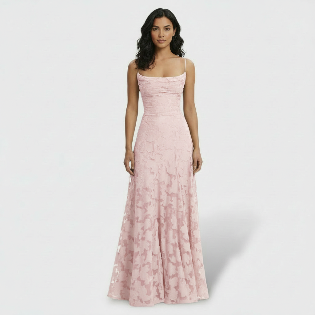 Vestido Largo Fiesta Mujer Floral Espalda Abierta
