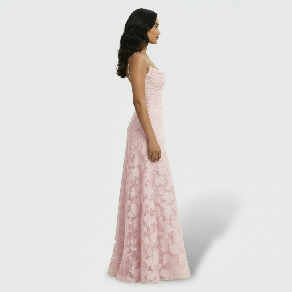 Vestido Largo Fiesta Mujer Floral Espalda Abierta