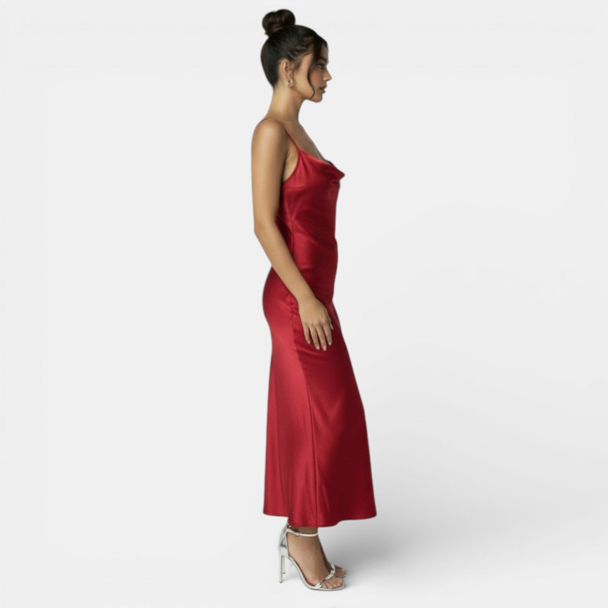 Vestido Satín Elegante Mujer