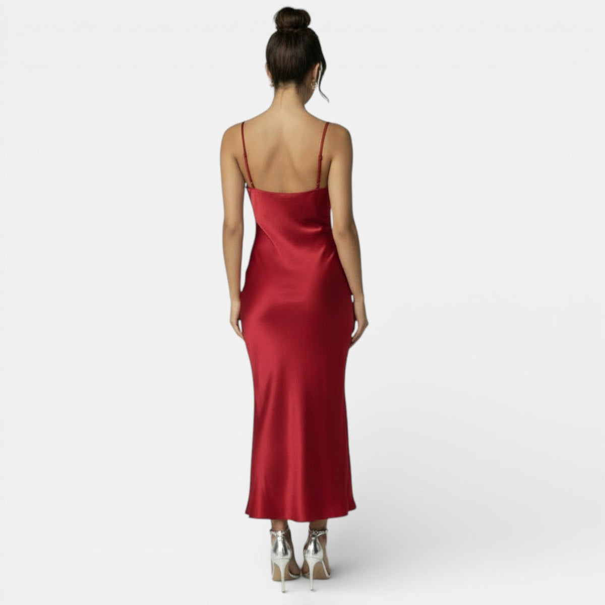 Vestido Satín Elegante Mujer