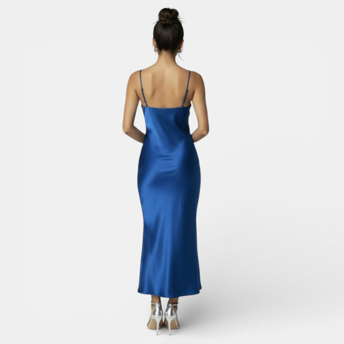 Vestido Satín Elegante Mujer