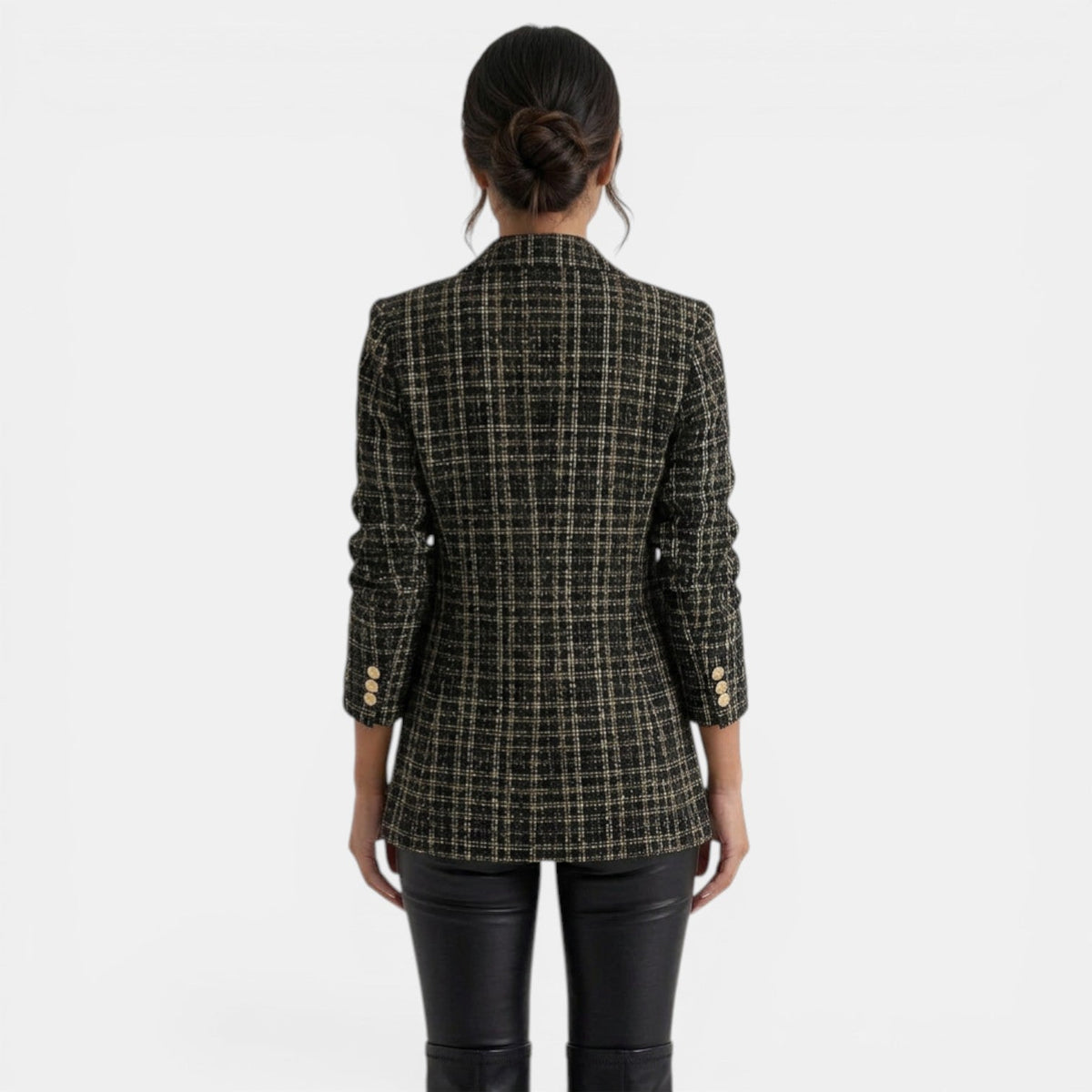 Abrigo Blazer Mujer Doble Botonadura Estampado