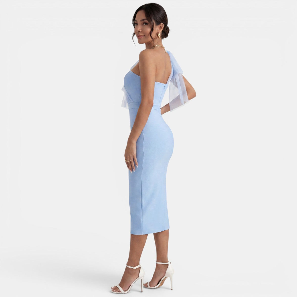 Vestido Midi Fiesta un Hombro