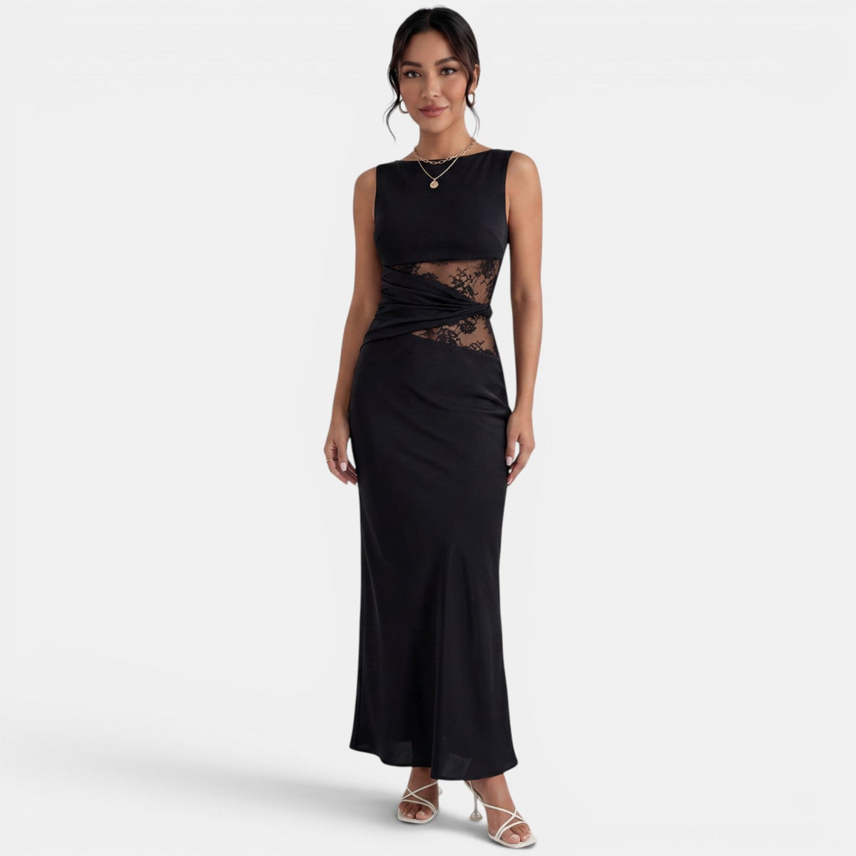 Vestido Largo Mujer Encaje Elegante