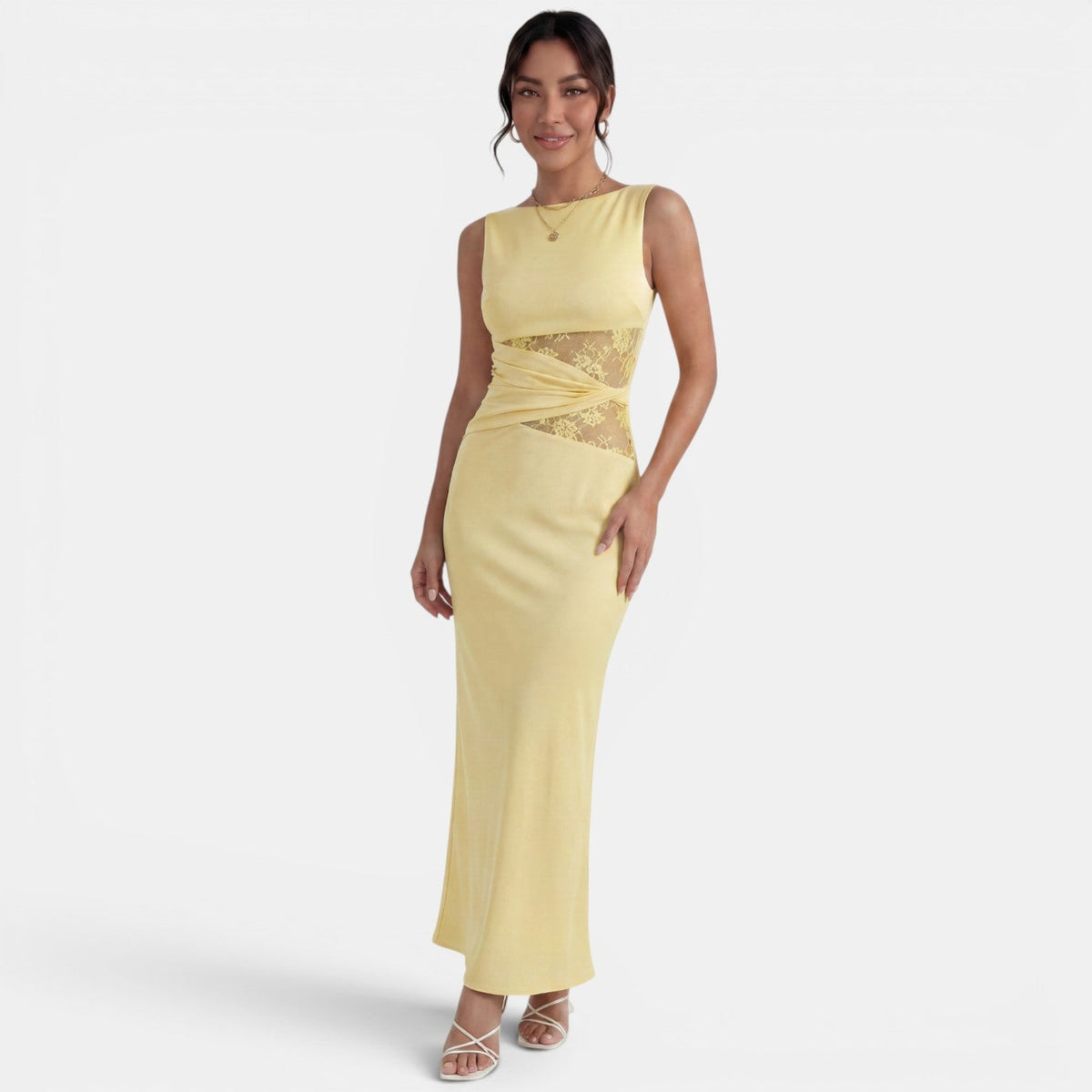 Vestido Largo Mujer Encaje Elegante