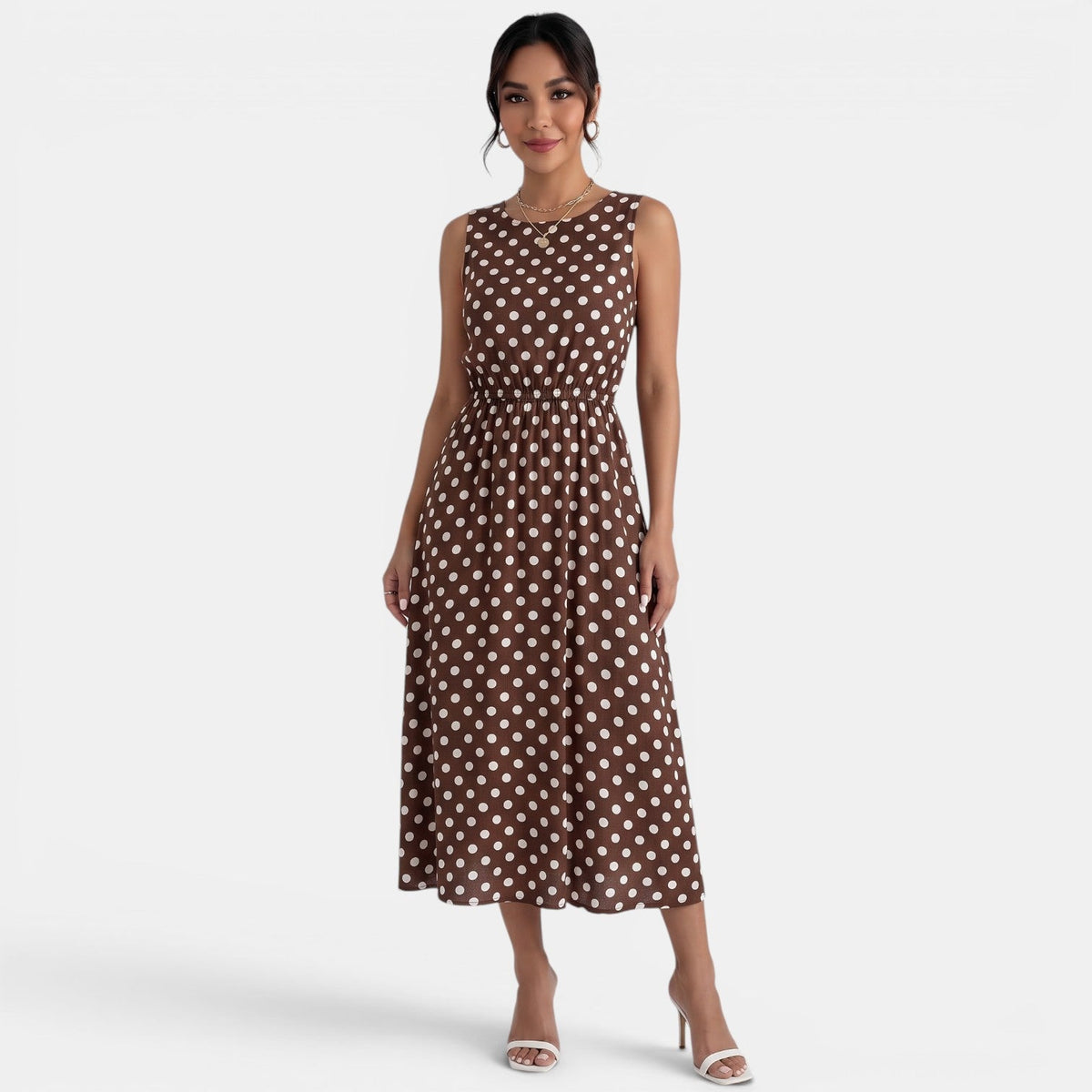 Vestido Midi Lunares Verano Mujer
