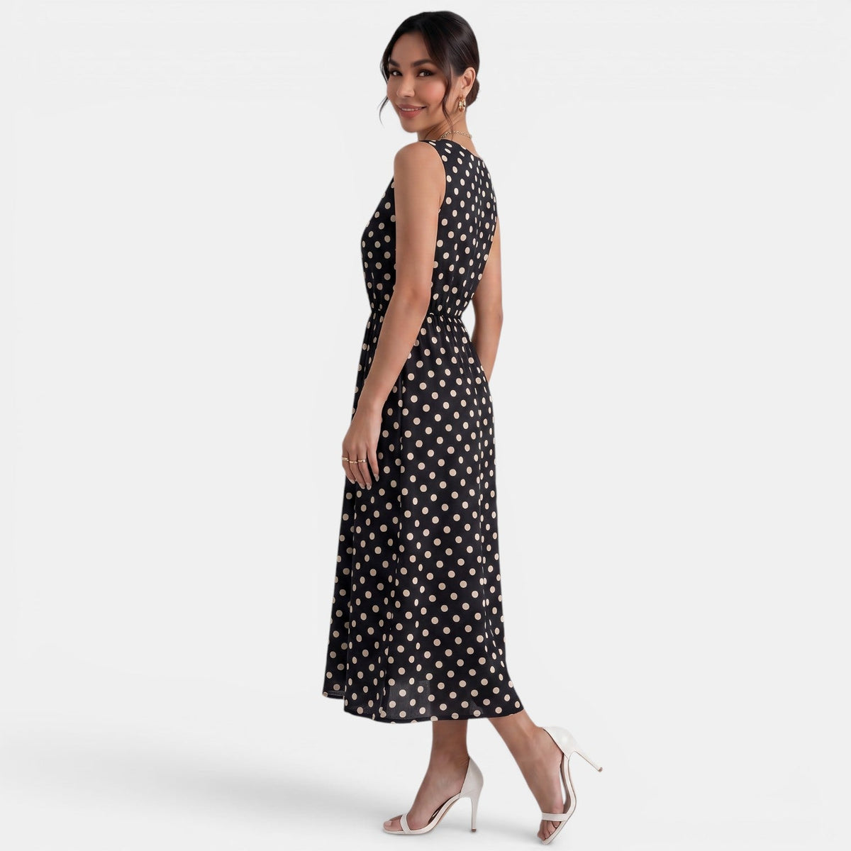 Vestido Midi Lunares Verano Mujer