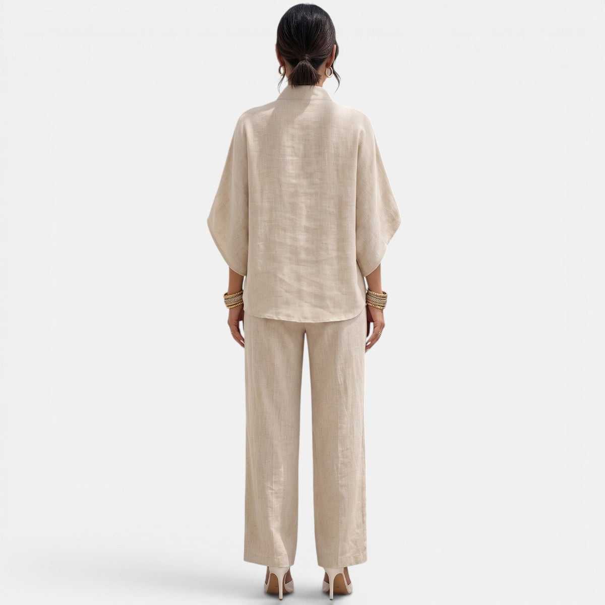 Conjunto Lino Mujer Verano Manga Corta