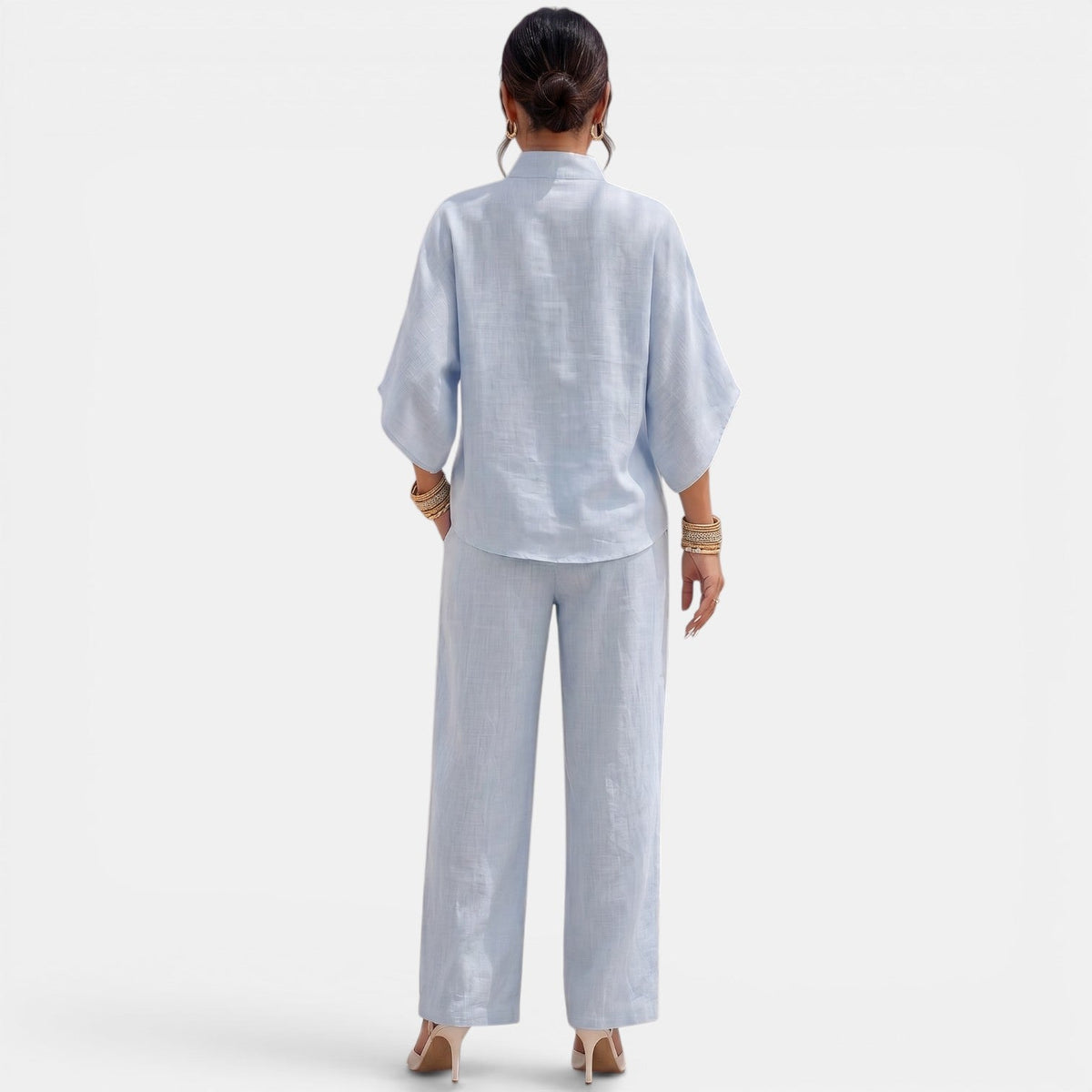 Conjunto Lino Mujer Verano Manga Corta